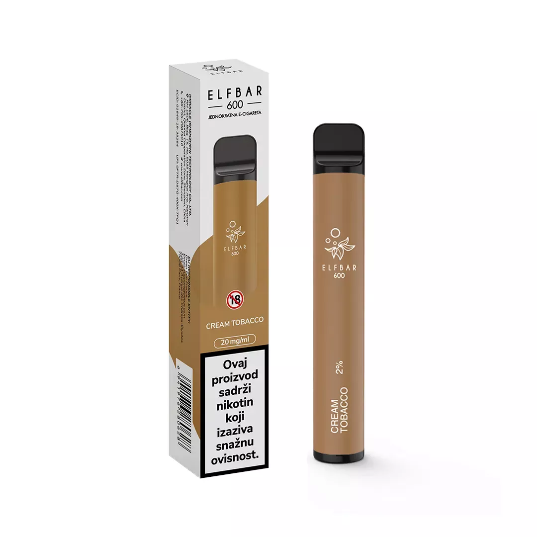 ElfBar 600 Cream Tobacco - jednokratna e-cigareta