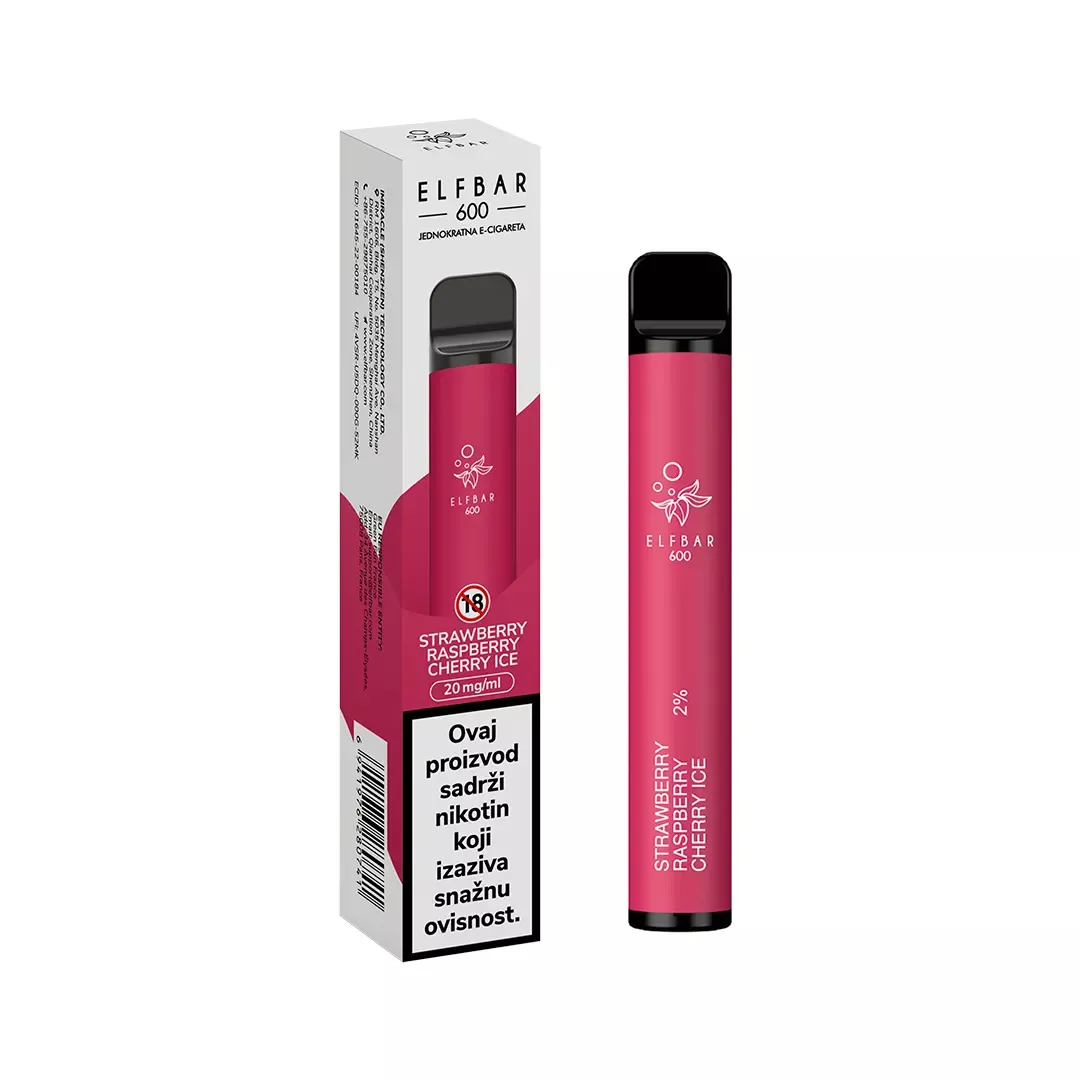 ElfBar 600 Strawberry Raspberry Cherry Ice - jednokratna e-cigareta	
